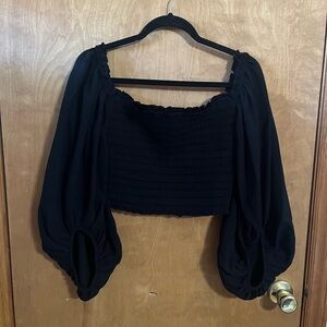 Black Puff Sleeve Women's Top Sample size.
